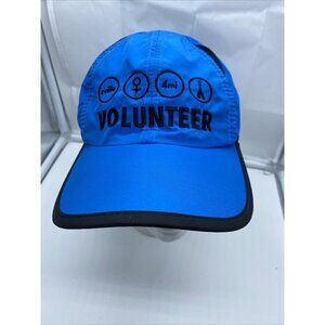 CVille 4 mi Volunteer Blue Baseball Cap Hat Hook Loop Adjustable Adult Runner